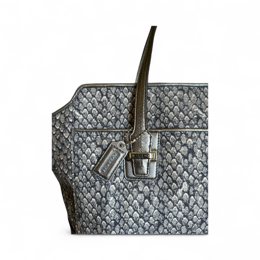 Coach Madison Sophia Metallic Silver Leather Satchel | Classic Carryall - Picture 3 of 12